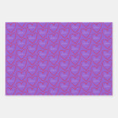 黒、青、紫の可愛い愛ハート ラッピングペーパーシート (正面3)