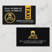 黒(黄すごい色のタクシータブ付き) 名刺 (正面/裏面)