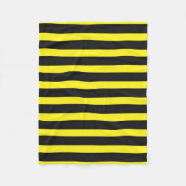 黒、黄色の蜂そっくりのストライプなパターン フリースブランケット