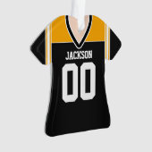 黒/黄/白のサッカージャージー オーナメント (正面)