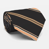 黒、黄、白のネストライプクタイ ネクタイ (ロール)