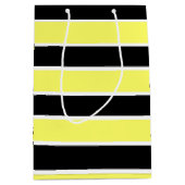 黒、黄、白の各ストライプ色 ミディアムペーパーバッグ (正面)