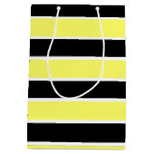 黒、黄、白の各ストライプ色 ミディアムペーパーバッグ (裏面)