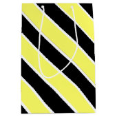 黒、黄、白の各ストライプ色 ミディアムペーパーバッグ (正面)