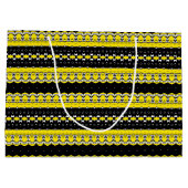 黒、黄、白の部族模様 ラージペーパーバッグ (裏面)