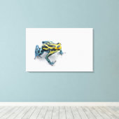 黒、黄、青の毒ダーツカエル キャンバスプリント (インサイチュ (ウッドフロア))