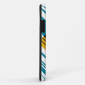 黒、黄、青、白の対角線のストライプ Case-Mate iPhoneケース (裏面/右)