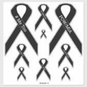 [黒] #ME TOO, POW/MIA認識度リボンビニール シール (シート)