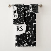 黒aのパーソナライズでコンテンポラリーなギターのデザイン バスタオルセット (インサイチュ)