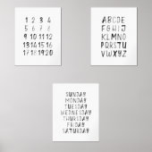 黒ABC数値曜日プリントセット3 (正面)