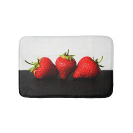 黒bmcnaの上の白のイチゴ バスマット