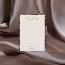 黒Chinoiserieエレガントな結婚式ありがとう サンキューカード