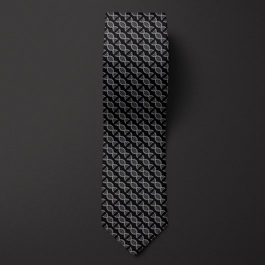 黒DNA二重ヘリックスパターン ネクタイ