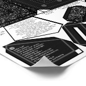 黒Faux Glitter自分撮りフレームパターン2x3写真 ポスター (角)