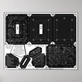 黒Faux Glitter自分撮りフレームパターン2x3写真 ポスター (正面)