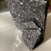 黒Faux Glitter自分撮りフレームパターン2x3写真 ポスター