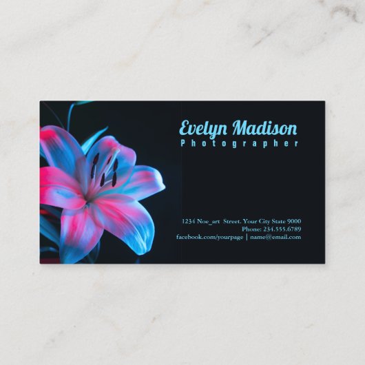 黒gueに対する蘭の花65567 名刺 (裏面)