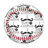 黒I mustache you a question 野球ボール (正面左)