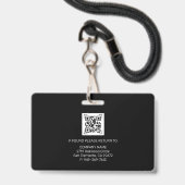 黒ID |社員の写真ID会社のセキュリティ バッジ (裏面(ネックストラップ付))
