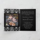 黒Insigniaモノグラム折り畳み結婚式招待状 招待状 (内部)