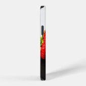 黒Iphcnaの上の白のイチゴ iPhoneケース (右側面)