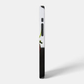 黒Iphcnaの上の白のイチゴ iPhoneケース (左側面)