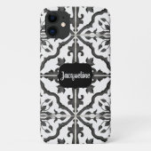 黒nホワイトウォーター色素朴ファームタイル模様 Case-Mate iPhoneケース (裏面)