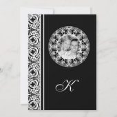 黒nホワイトサークルダマスクウェディング招待状 招待状 (裏面)