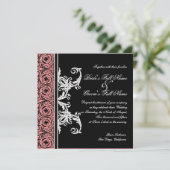 黒nホワイトサークルダマスクウェディング招待状 招待状 (スタンド正面)