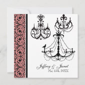 黒nホワイトサークルダマスクウェディング招待状 招待状 (裏面)