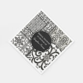 黒nホワイトタイルパターンファームハモダンウスブライダル スタンダードランチョンナプキン (角)