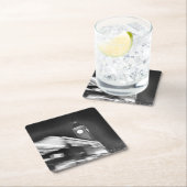 黒nホワイトビッグベン – ダブルデッカーバス – ロンドン スクエアペーパーコースター (インサイチュ)