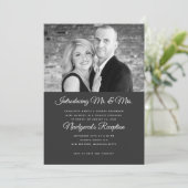 黒n白フォトマリッジ披露宴招待状 招待状 (スタンド正面)