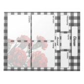 黒n白フローラギンガム_病気温度1 ノートパッド (正面)