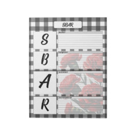 黒n白フローラ_ SBARテンプレート ノートパッド