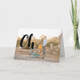 黒Oh何おもしろい休日フォトグリーティングカード シーズンカード