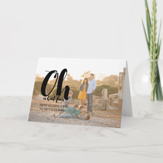 黒Oh何おもしろい休日フォトグリーティングカード シーズンカード (正面)