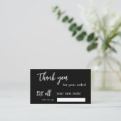 黒QRコードビジネスロゴ割引カード ロイヤリティカード (スタンド正面)