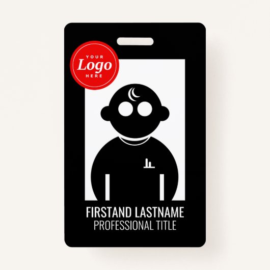 黒QRコードV2従業員バッジ バッジ (正面)