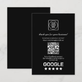 黒QR | Googleレビューと評価リンク エンクロージャーカード (正面/裏面)