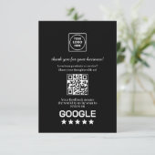黒QR | Googleレビューと評価リンク エンクロージャーカード (スタンド正面)