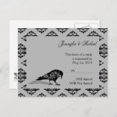 黒Ravenゴシック枠結婚式RSVPポストカード インビテーションポストカード (正面/裏面)