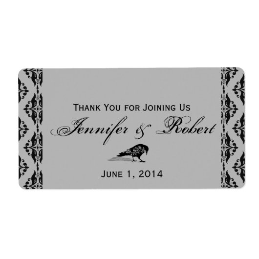 黒Raven Gothicフレーム水筒ラベル ラベル (正面)