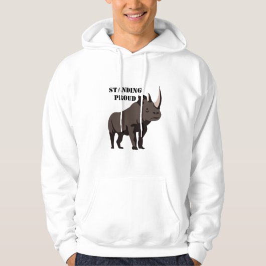 黒Rhino立誇りを持ったち パーカ (正面)
