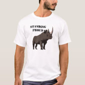 黒Rhino立誇りを持ったち Tシャツ (正面)