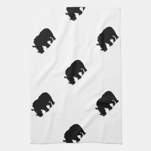 黒Rhino キッチンタオル (縦)