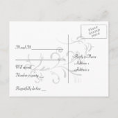 黒RSVP、赤アクセント インビテーションポストカード (裏面)