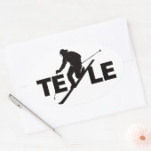 黒TELEロゴシール 楕円形シール (封筒)