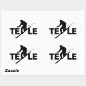 黒TELEロゴシール 楕円形シール (シート)