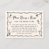 黒That is Amoreブライダルシャワーレシピ要求 エンクロージャーカード (正面)